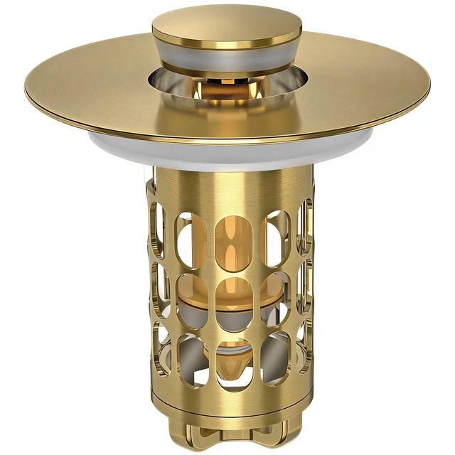 Main image of 3 in 1 Bathroom Sink Drain Strainer,Universal Bathroom Sink Stopper Hair Catcher,with Filter Basket to Anti-Clogging Easy Install Sink Plug Drain Catcher for 1.05~1.65 Drain Hole