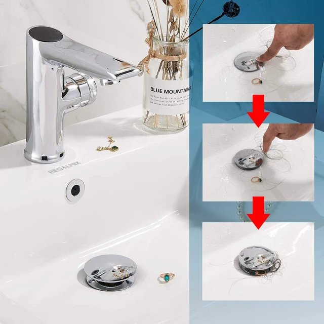 Alt view image 3 of 7 - Vessel Sink Drain,Bathroom Pop-up Drain with Detachable Basket Stopper, Anti-Explosion and Anti-Clogging Drain Strainer, Sink Drain Assembly with Overflow Polished Chrome