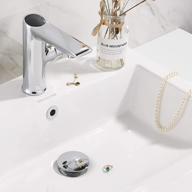 Alt view image 7 of 7 - Vessel Sink Drain,Bathroom Pop-up Drain with Detachable Basket Stopper, Anti-Explosion and Anti-Clogging Drain Strainer, Sink Drain Assembly with Overflow Polished Chrome