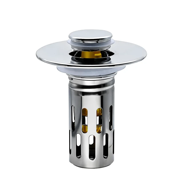 Main image of Bathroom Sink Stopper with Removable Filter Basket Hair CatcherUniversal Pop Up StopperBathroom Sink Drain StrainerDrain Hair Catcher