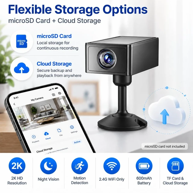 Alt view image 6 of 7 - Hidden CameraMini Camera2K Spy Camera Wireless for Home SecuritySmall Indoor Nanny Cam with Night Vision & Motion DetectionWiFi Cameras for Pet/Baby, Camaras Espias Ocultas