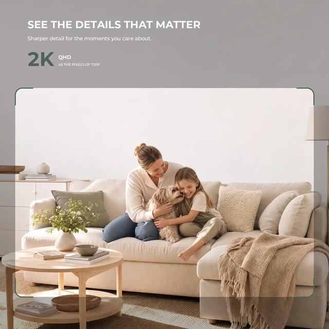 Alt view image 2 of 7 - Indoor Camera 2K,Pan Tilt 2.4/5 GHz Pet Camera with Phone App | 24/7 Recording, 2-Way Talk, Human & Pet Detection, Motion Tracking, IR Night Vision, Cloud & SD Card, for Home/Elder