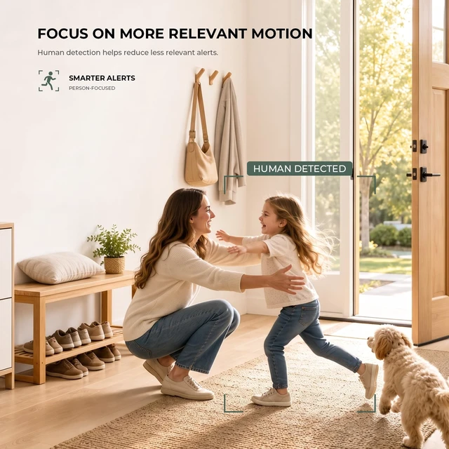 Alt view image 5 of 7 - Indoor Camera 2K,Pan Tilt 2.4/5 GHz Pet Camera with Phone App | 24/7 Recording, 2-Way Talk, Human & Pet Detection, Motion Tracking, IR Night Vision, Cloud & SD Card, for Home/Elder