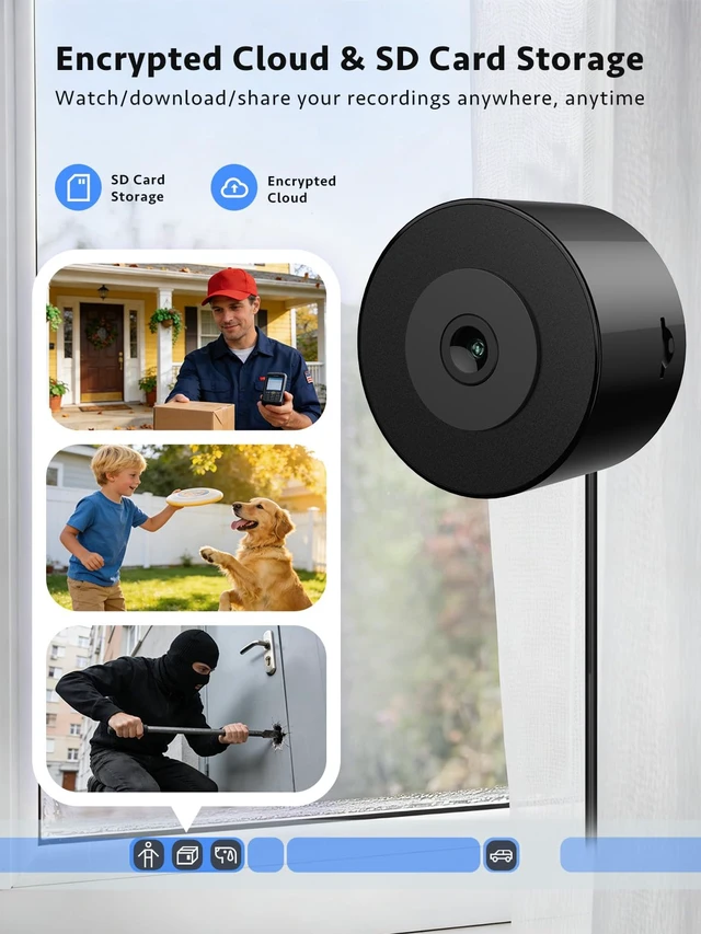 Alt view image 7 of 7 - 2 Pack 2K Window Security Camera, No-Drill 18° Tilt Mount | Dual-Band 2.4GHz & 5GHz WiFi, Indoor Camera for Outdoor Monitoring, Color Night Vision, AI Human Detection