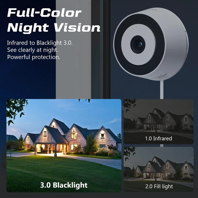 Alt view image 2 of 7 - 3MP 2K Window Camera for Home Security, Indoor Camera with Outdoor View, Full-Color Night Vision, Human & Vehicle Detection, 24/7 Recording, Easy to Install