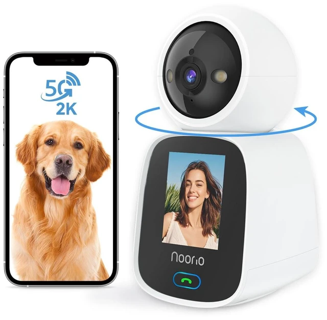Main image of 2K Indoor Camera with Two-Way Video Calling,360° PTZ Pet Camera | One-touch calls,Baby Monitor, 2.4 inch screen, 2.4G & 5G WiFi, color night vision, Alexa compatibility, app control