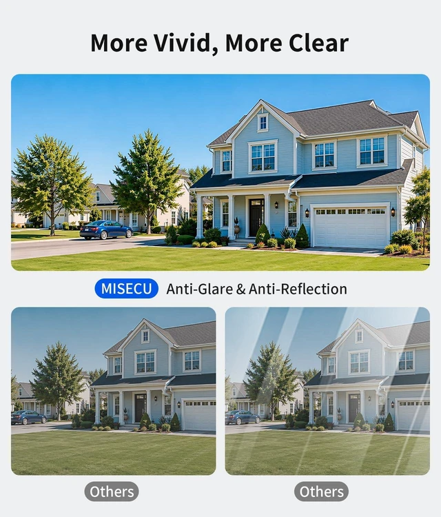 Alt view image 3 of 7 - 2K No Drill Window Camera, Indoor Cameras for Home Security, 2 Pack | 2.4 & 5GHz WiFi, Anti-glare, Starlight Color Night Vision, AI Motion Alerts, Easy & Quick Install, 24/7 Recording, Alexa