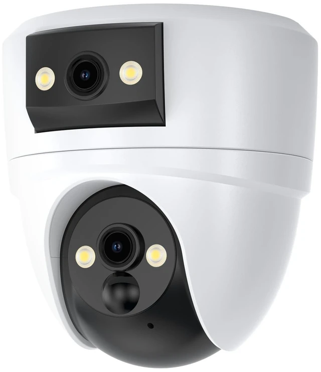 Main image of 2K Dual Lens Security Camera Indoor, Free Cloud & SD Storage, No-Drill Ceiling Mount, 360° PTZ & Wide Angle, WiFi 6 2.4/5G, Color Night Vision, Motion Alerts, 6-Month Battery, 2-Way Talk