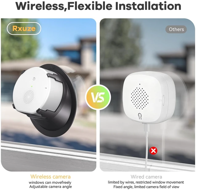 Alt view image 2 of 7 - 2.5K 4MP Indoor Window Camera, Wireless Cameras for Home Security | 2.4GHz & 5GHz WiFi,Ai Color Night Vision,Instant Notification,Motion Detection,45 Day Battery,No Drilling Required,Removable