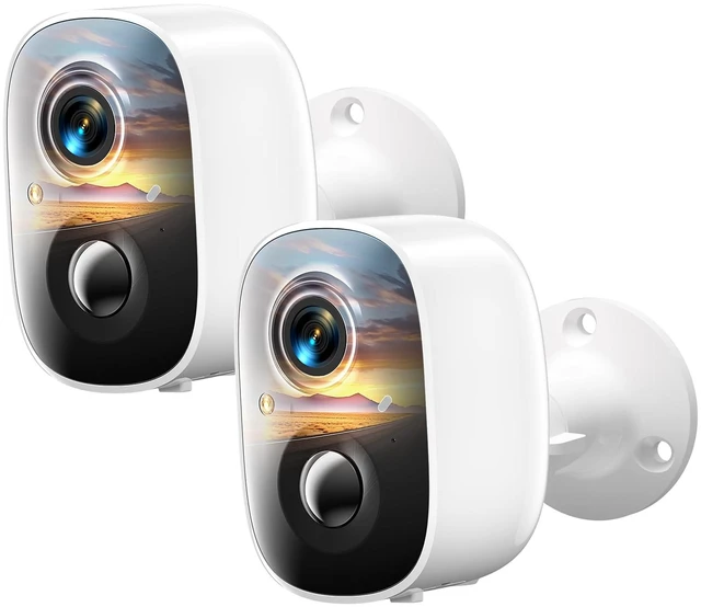 Main image of 2K Security Cameras Wireless Outdoor,WiFi Cameras for Home Security | Color Night vision,Motion detection,Two-way talk,SD/Cloud Storage,Battery Powered, IP65 Weatherproof, 2.4G WiFi, 2pack