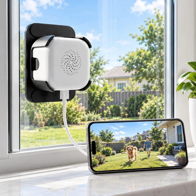 Main image of Window Camera for Home Security: 2K Indoor Camera with Night Vision | 45°/90° Angle brackets,5GHz WiFi,APP Control,24/7 Recording,2-Way Talk,Motion Detection,No-Drill Install,Pet Monitoring