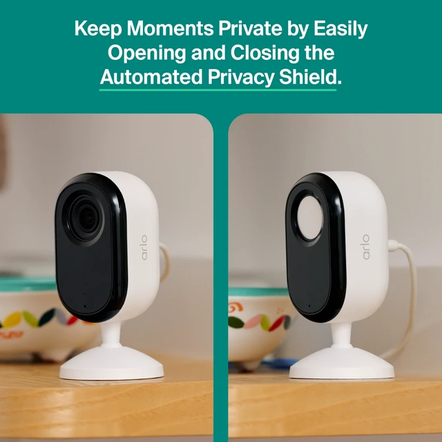 Alt view image 6 of 7 - Essential Indoor Baby Camera 2K (3rd Gen) - Privacy Shield, 2-Cam | 2K baby & kid surveillance camera; 6.5 ft wired cable; Privacy shield; Person detection; Night vision; 1-mo Secure plan incl.