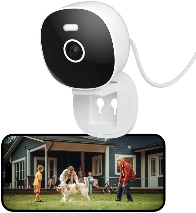 Main image of 2K Security Camera, Outdoor/Indoor for Home, Pet, Baby, Nanny, White Light & Siren, IP65 Waterproof Color Night Vision Recording, Motion Detection, Compatible with Alexa,White