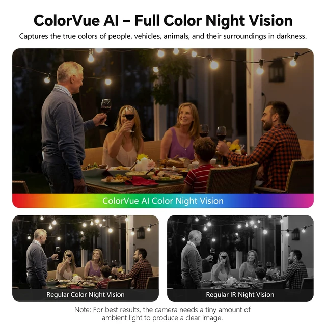 Alt view image 3 of 7 - 3MP 2K Window Camera, Indoor Camera for Home Security with Full-Color Night Vision, AI Human/Pet/Vehicle Detection, 24/7 Recording, 2-Way Audio, 5GHz & 2.4GHz WiFi Cloud/SD Storage, Easy Install