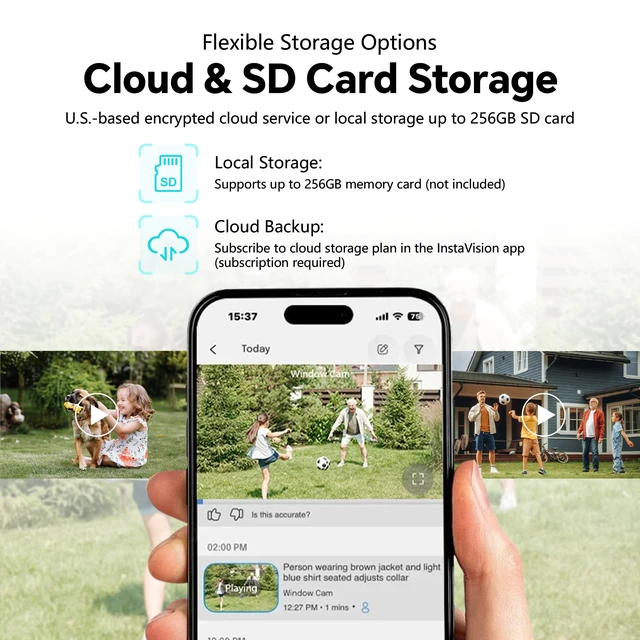 Alt view image 7 of 7 - 3MP 2K Window Camera, Indoor Camera for Home Security with Full-Color Night Vision, AI Human/Pet/Vehicle Detection, 24/7 Recording, 2-Way Audio, 5GHz & 2.4GHz WiFi Cloud/SD Storage, Easy Install