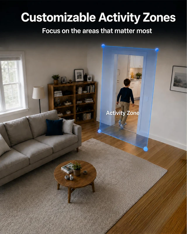 Alt view image 5 of 7 - 5G&2.4GHz Indoor Security Camera, 2K, Free Cloud, 24/7 TF Recording, Wired | Works with Alexa&Google Home, AI Motion Detect, Cameras for Home Security, Dog, Cat, Elder, Nanny, Baby Monitor, Pet Camera