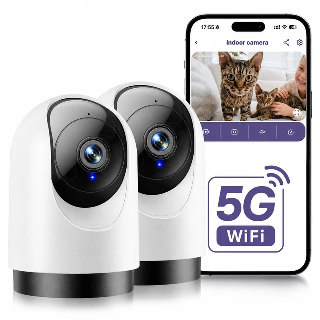 Main image of 2K Indoor Camera, 5G/2.4G WiFi Cameras for Home Security/Pet Cam/Baby | 360° 5G Wi-Fi Baby Monitor & Pet Camera with Auto Tracking, 2-Way Audio, Night Vision, SD/Cloud, Alexa & Google Home