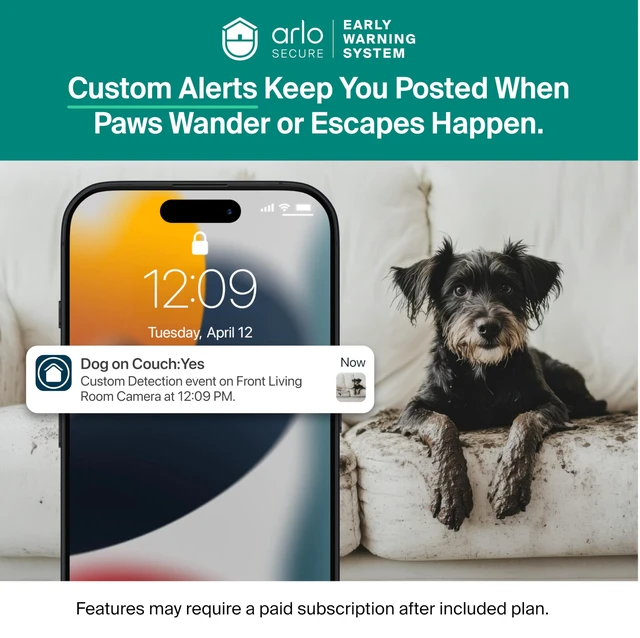 Alt view image 3 of 7 - Essential Indoor Pan Tilt Zoom Security Camera 2K Wired - 2-Cam | 360° pan & 180° tilt; 2K pet camera; Auto motion tracking; Animal & sound detection; Animated preview; 1-mo Secure plan incl
