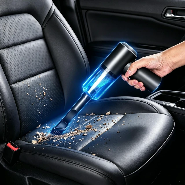 Alt view image 3 of 6 - Handheld Car Vacuum Cleaner, Rechargeable Vacuum for Home and Car Cleaning This rechargeable vacuum supports suction and blowing, easily clean dust and debris on car interiors, keyboards and desktops