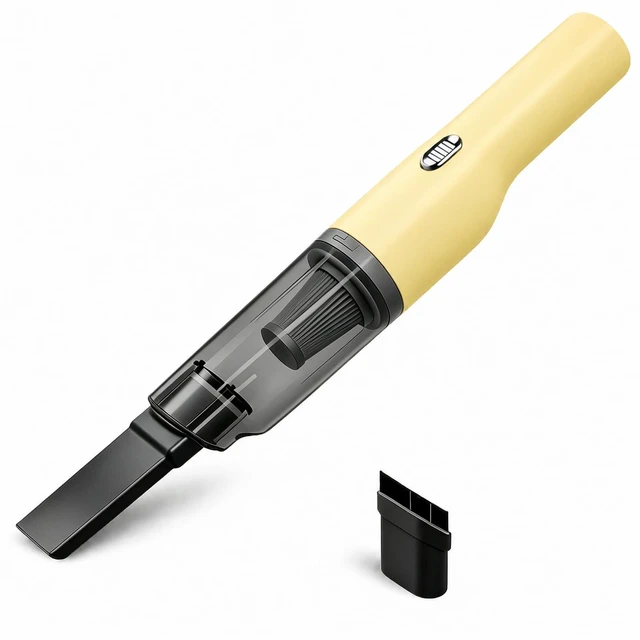 Main image of Mini Plus Handheld Vacuum Cordless, Rechargeable Car & Desk Cleaner, Yellow | Lightweight Design, USB-C Power, Washable Filter, Crevice & Brush Tools for Crumbs, Pet Hair, Sofas and Keyboards