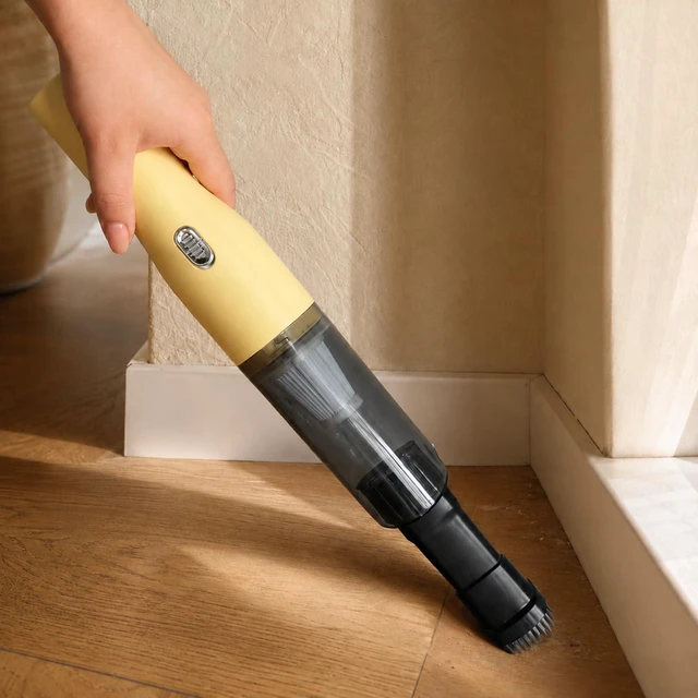Alt view image 4 of 7 - Mini Plus Handheld Vacuum Cordless, Rechargeable Car & Desk Cleaner, Yellow | Lightweight Design, USB-C Power, Washable Filter, Crevice & Brush Tools for Crumbs, Pet Hair, Sofas and Keyboards