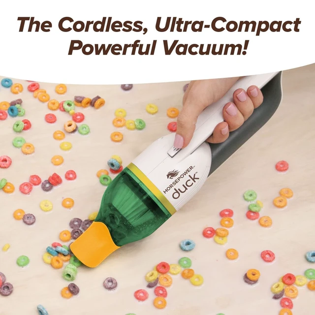 Alt view image 2 of 7 - Duck Compact Cordless Vacuum, Ultra-Powerful Upgraded Battery for Extra-Long Run Time, AS SEEN ON TV, Strong Suction, Easy to Store, Portable & Rechargeable. Home & Auto (Duck Gold)