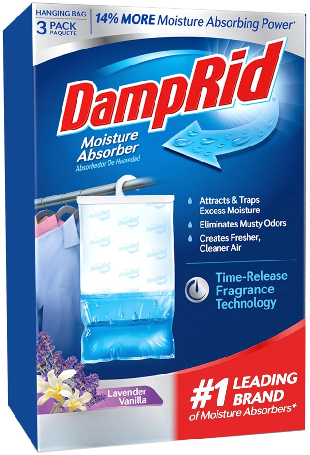 Main image of Lavender Vanilla Hanging Moisture Absorber, 16 oz., 3 Pack - Eliminates Musty Odors for Fresher, Cleaner Air, Ideal Moisture Absorbers for Closet, Blue, Small