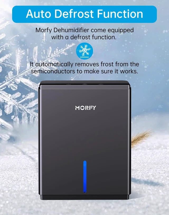 Alt view image 7 of 7 - Dehumidifier, 80 OZ Small Dehumidifier for Bedroom, Bathroom, RV, Closet, Dual-Semiconductor Quiet Dehumidifiers for Home Room with Drain Hose, 7 Colors LED Auto Shut Off
