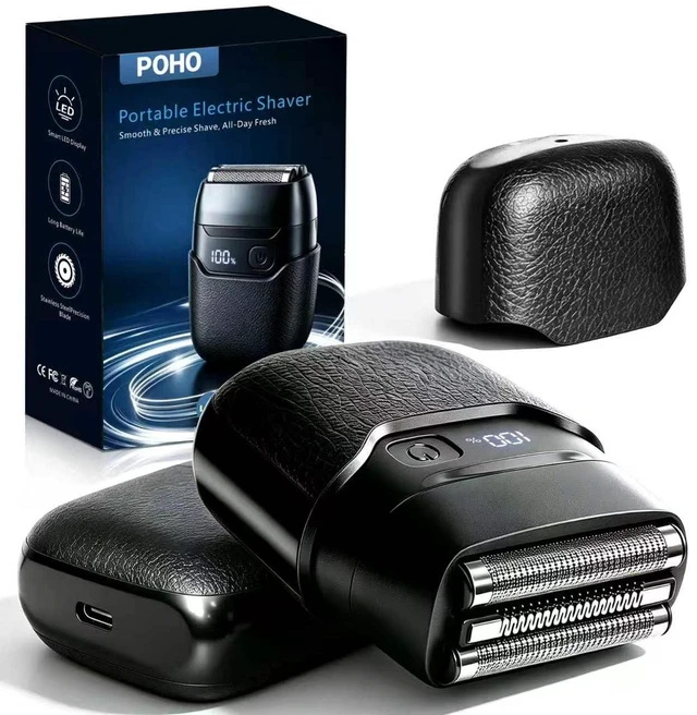 Main image of Electric Foil Shaver for Men, Compact Face Shaver, 3 Floating Foils | Travel shaver with IPX7 wet/dry use, USB-C charging, LED battery display, and up to 90-min cordless runtime