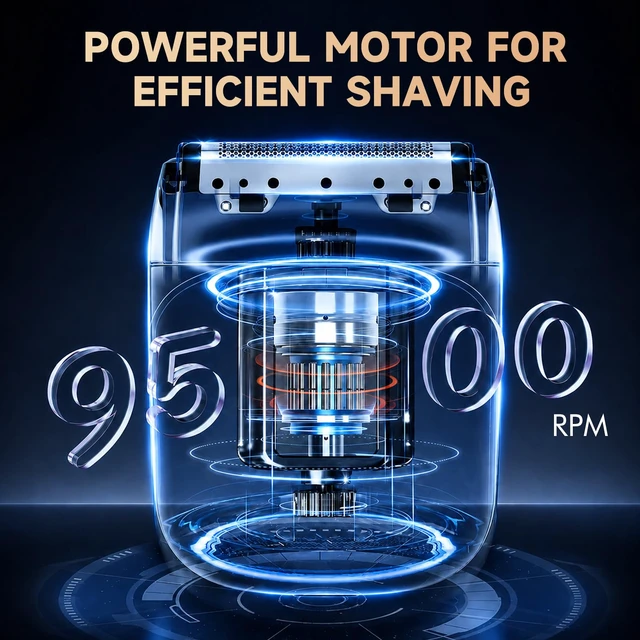 Alt view image 3 of 7 - Electric Foil Shaver for Men, Compact Face Shaver, 3 Floating Foils | Travel shaver with IPX7 wet/dry use, USB-C charging, LED battery display, and up to 90-min cordless runtime