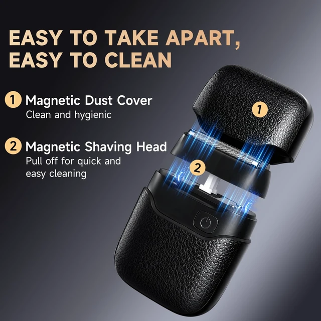 Alt view image 4 of 7 - Electric Foil Shaver for Men, Compact Face Shaver, 3 Floating Foils | Travel shaver with IPX7 wet/dry use, USB-C charging, LED battery display, and up to 90-min cordless runtime