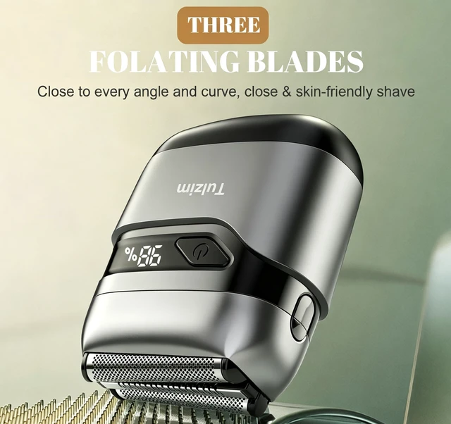 Alt view image 2 of 5 - Electric Foil Shaver for Men: 3 Blades & IPX7, Satin Black | Electric Razors for Men with LED Display: 120-Min Runtime, USB-C Fast Charge - Face Shaver with Travel Lock for Beard