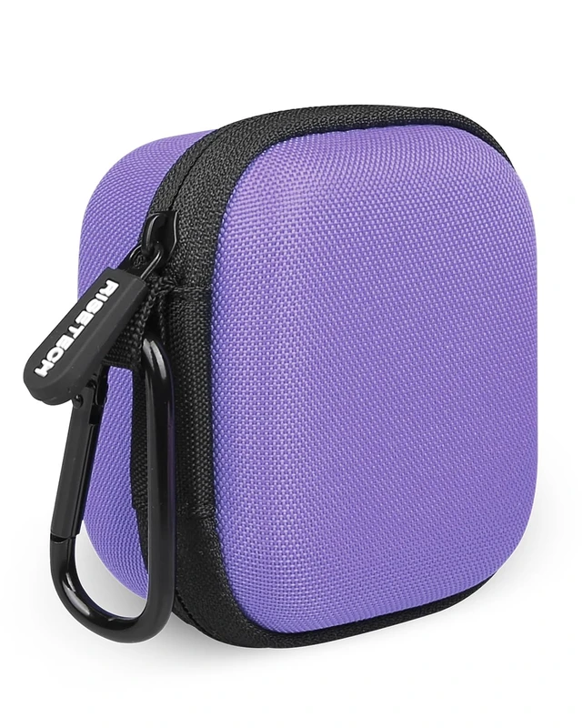 Alt view image 2 of 6 - Earbud Case Compatible with Beats Powerbeats Pro 2 Wireless Bluetooth Earbuds, Portable Travel Hard Shell Earphone Case - with Clip (Purple)