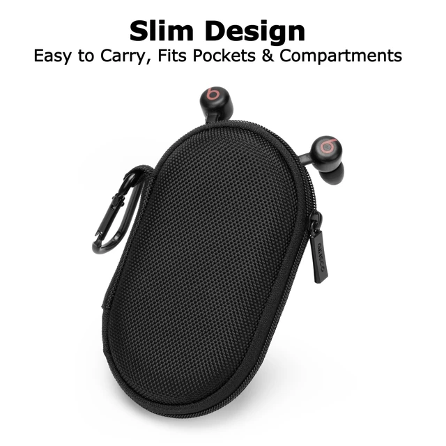 Alt view image 2 of 7 - Slim Hard Case for Beats Flex Wireless Earbuds for Sony WI-C100 Wireless Neckband Earphones for Apple EarPods Headphones Wired Ear Buds/Sony MDREX15AP in-Ear Earbud (Black)