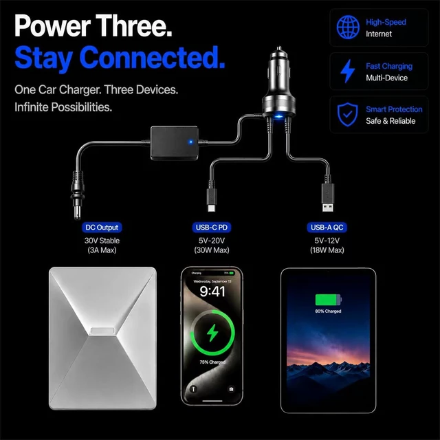 Alt view image 3 of 7 - Car Adapter for Starlink Mini, 12V/24V to 30V DC Power Cord with Active Boost Converter, 6.6 FT 18AWG Heavy Duty Power Cable for RV Truck Boat, Stable Connection & Overheat Protection