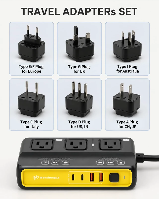 Alt view image 2 of 7 - 220V to 110V Power Converter EU to US, 2000W Voltage Converter for Europe Travel, Travel Power Converter with 2 USB-C & 2 USB-A Outputs, Travel Adapter Kit Include Type A/B/C/E/F/G/I/L