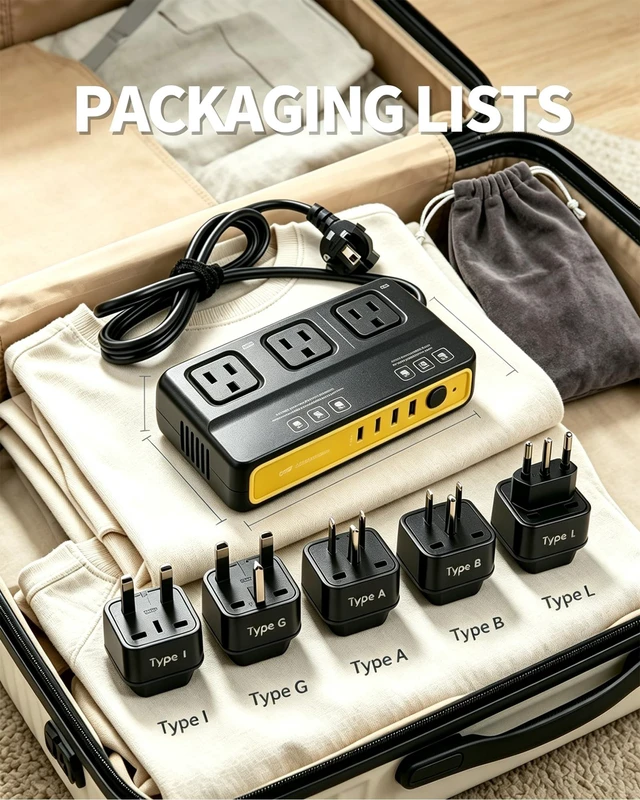 Alt view image 7 of 7 - 220V to 110V Power Converter EU to US, 2000W Voltage Converter for Europe Travel, Travel Power Converter with 2 USB-C & 2 USB-A Outputs, Travel Adapter Kit Include Type A/B/C/E/F/G/I/L