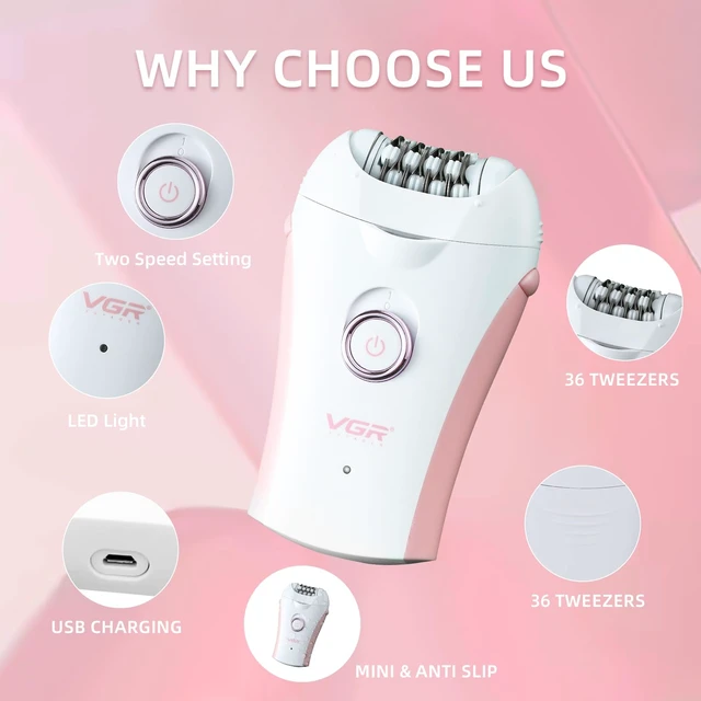 Alt view image 2 of 7 - Glabrouse Skin Smooth Glide Epilator for Women,Facial Epilator for Women,Cordless Face Hair Remover with Light,Hair Rmoval for Face Bikini Legs, Body Removal Device