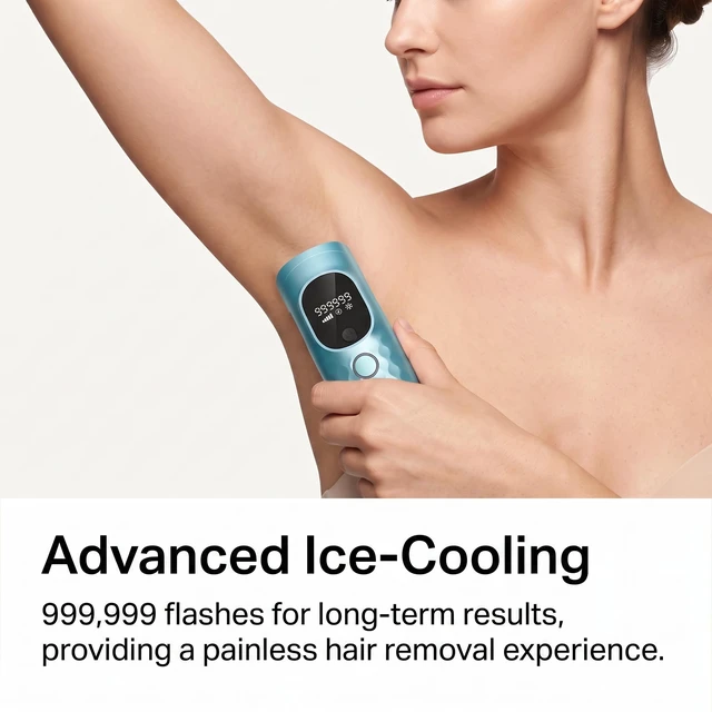 Alt view image 2 of 7 - Laser Hair Removal Painless Ice Cooling for Armpits Legs Arms Bikini Line | IPL Device Remover Machine 5 Levels, 2 Modes Long-Lasting Results 999,999 Flashes Corded for Women and Men At-Home
