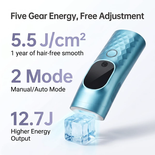 Alt view image 3 of 7 - Laser Hair Removal Painless Ice Cooling for Armpits Legs Arms Bikini Line | IPL Device Remover Machine 5 Levels, 2 Modes Long-Lasting Results 999,999 Flashes Corded for Women and Men At-Home