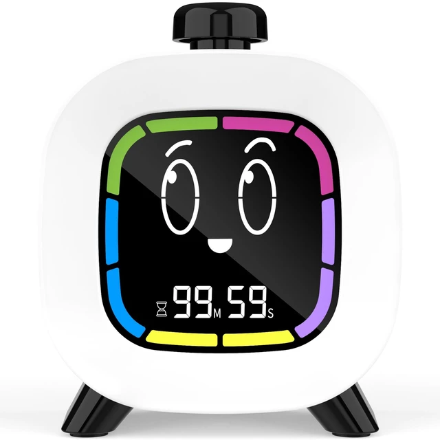 Main image of Digital Visual Timer for Kids ADHD, 99-Minute Countdown, Rechargeable | 4 Cute Emotion Faces, Colorful Display, LED Backlit, Time Management Tool for Study, Homework, Classroom, Kitchen(Black)
