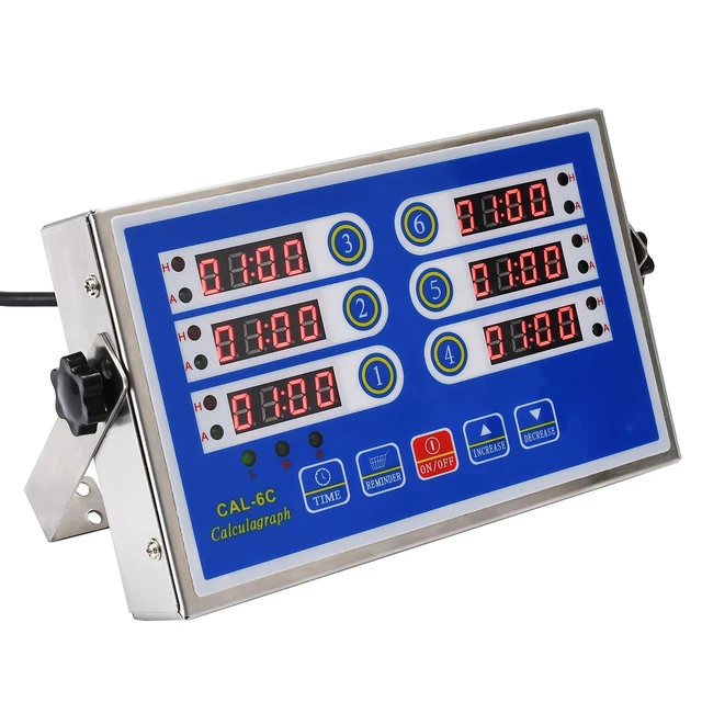 Alt view image 2 of 6 - Commercial Kitchen Timer 6 Channel Digital Loud Alarm Cook Timer | 6 Independent Channels, Stainless Steel, Easy-to-Read LED Display for Restaurant