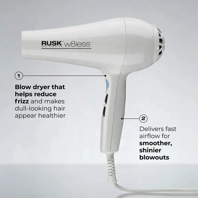 Alt view image 4 of 7 - W8less 2000 Watt Ionic Hair Dryer, Ceramic Tourmaline Technology, 1ct | Lightweight and Fast-Drying Professional Blow Drying, Customizable Heat & Speed Settings, Frizz Control for All Strand Types