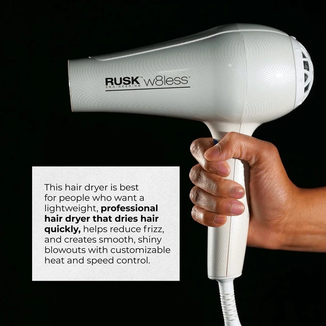 Alt view image 5 of 7 - W8less 2000 Watt Ionic Hair Dryer, Ceramic Tourmaline Technology, 1ct | Lightweight and Fast-Drying Professional Blow Drying, Customizable Heat & Speed Settings, Frizz Control for All Strand Types