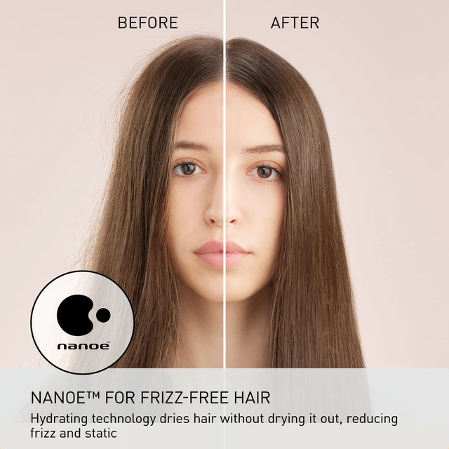 Alt view image 3 of 7 - nanoe Compact Hair Dryer EH-NA2C-W (White) - Japanese Nanoe Techonology, Foldable Travel Blow Dryer with Oscillating Quick Dry Nozzle, 1400W Lightweight Portable Hair Dryer, Anti-Frizz