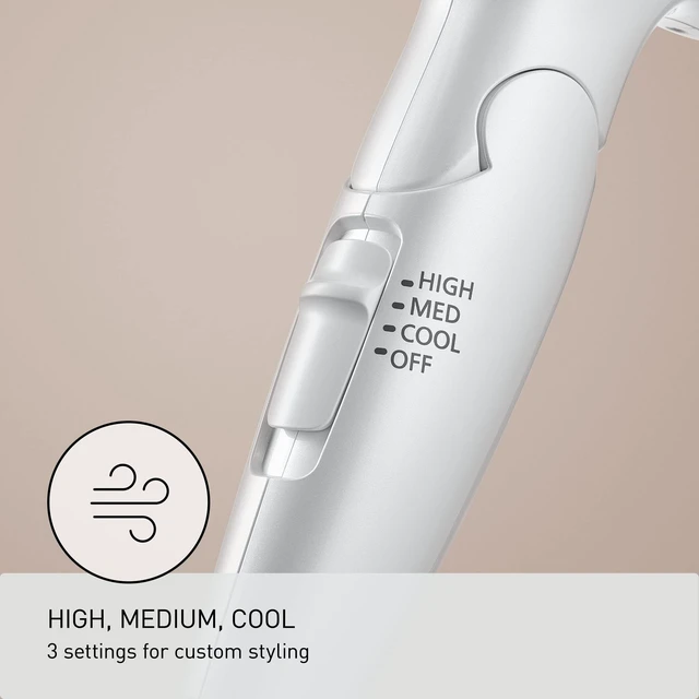 Alt view image 6 of 7 - nanoe Compact Hair Dryer EH-NA2C-W (White) - Japanese Nanoe Techonology, Foldable Travel Blow Dryer with Oscillating Quick Dry Nozzle, 1400W Lightweight Portable Hair Dryer, Anti-Frizz