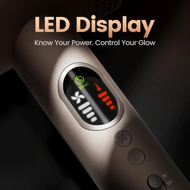 Alt view image 6 of 7 - High Speed Ionic Hair Dryer with Diffuser, LED Display | 1800W Fast Drying, Frizz Control for All Hair Types, Salon-Like, Low Noise, Perfect for Sleek Styling & Daily Use