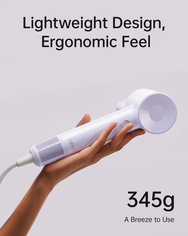 Alt view image 6 of 7 - SE Lite High-Speed Ionic Hair Dryer with Diffuser, Purple | Thermo-Control, 150M Negative Ions for Frizz Control, Lightweight, Perfect for Sleek Styling & Daily Use, Gifts for Women