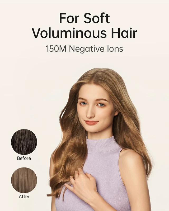 Alt view image 3 of 7 - SE Lite High-Speed Ionic Hair Dryer with Diffuser, Milktea | Thermo-Control, 150M Negative Ions for Frizz Control, Lightweight, Perfect for Sleek Styling & Daily Use, Gifts for Women