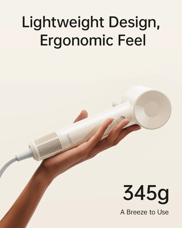 Alt view image 6 of 7 - SE Lite High-Speed Ionic Hair Dryer with Diffuser, Milktea | Thermo-Control, 150M Negative Ions for Frizz Control, Lightweight, Perfect for Sleek Styling & Daily Use, Gifts for Women